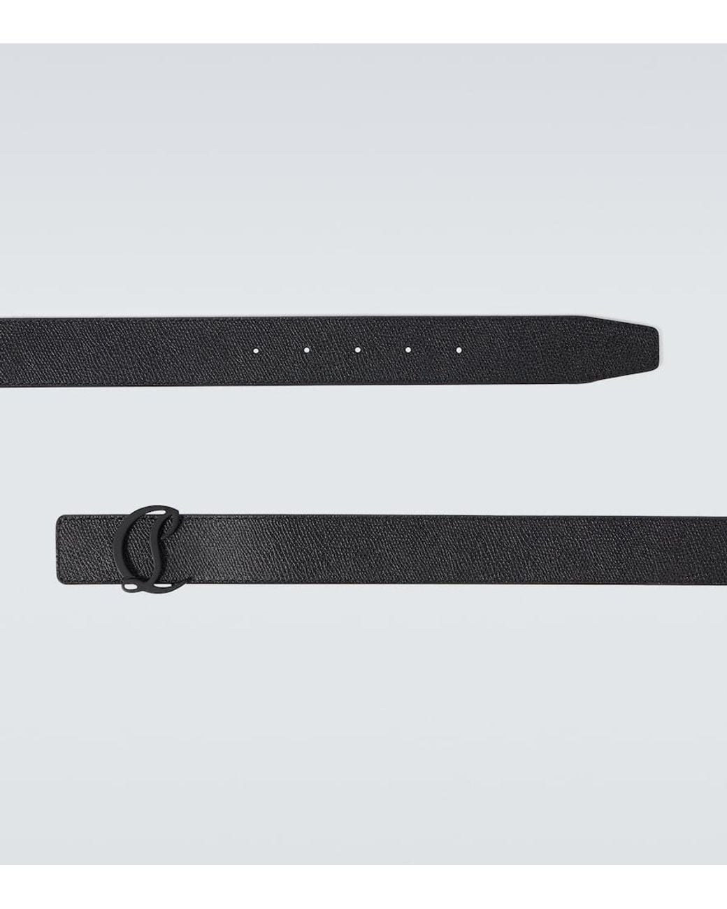 Christian Louboutin Black Mooncrest Reversible Leather Belt for men