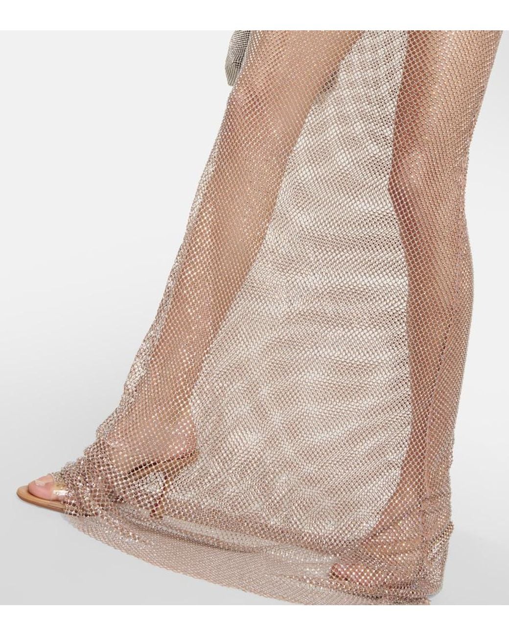GIUSEPPE DI MORABITO White Embellished Mesh Gown