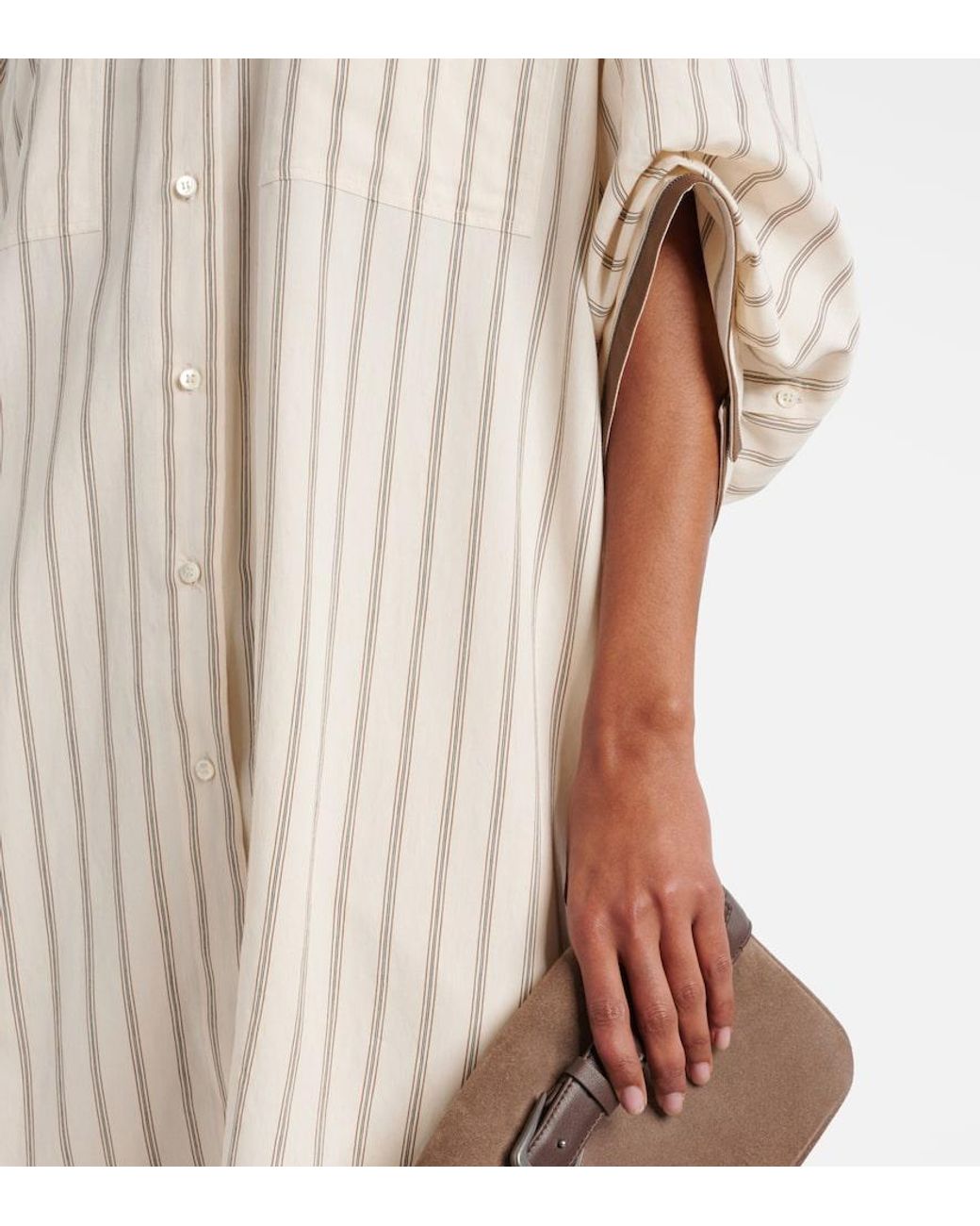 Brunello Cucinelli White Silk-Blend Shirt