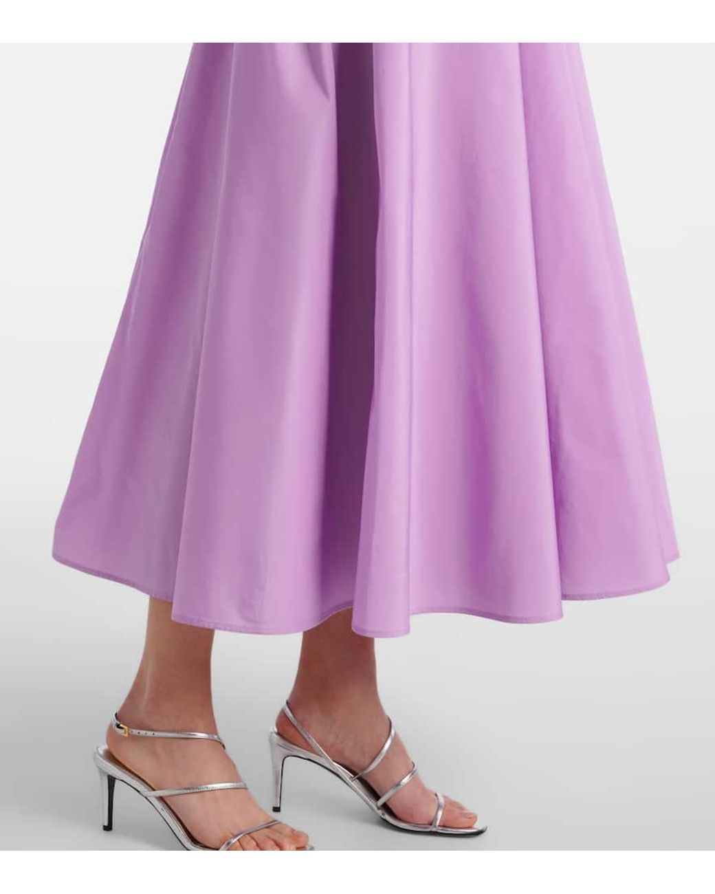 人気 【PATOU】Gathered faille midi dress コットン ミニドレス Gathered faille midi dress in pink - Patou | Mytheresa