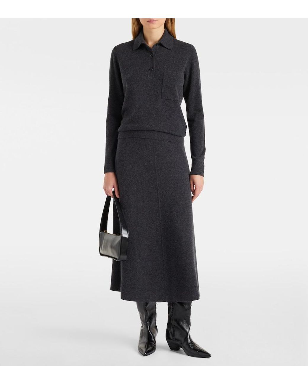 Jardin Des Orangers Black Wool And Cashmere Polo Sweater