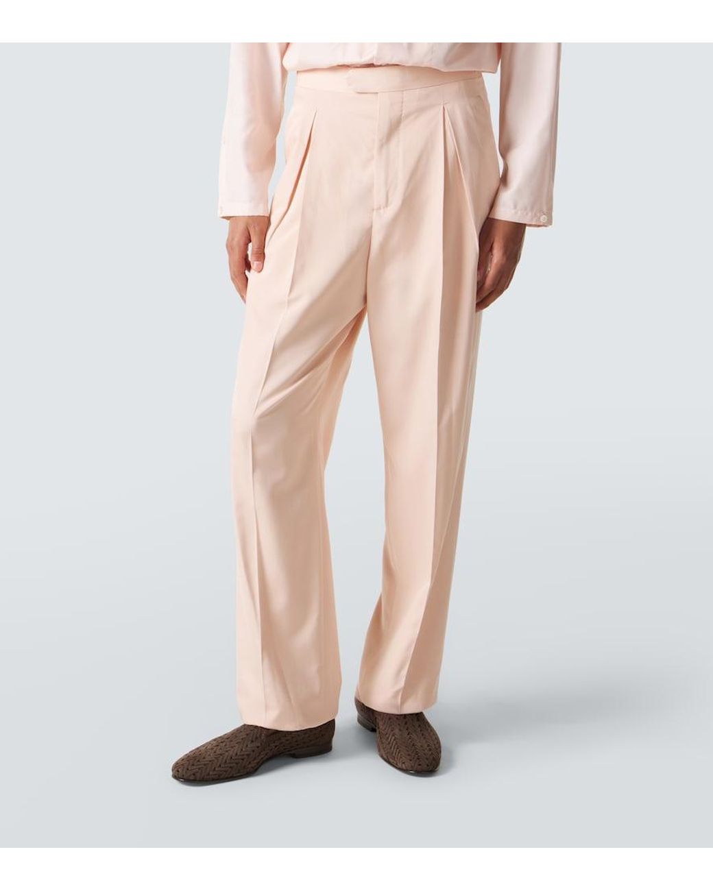 Umit Benan Natural Johnny Silk Suit Pants for men