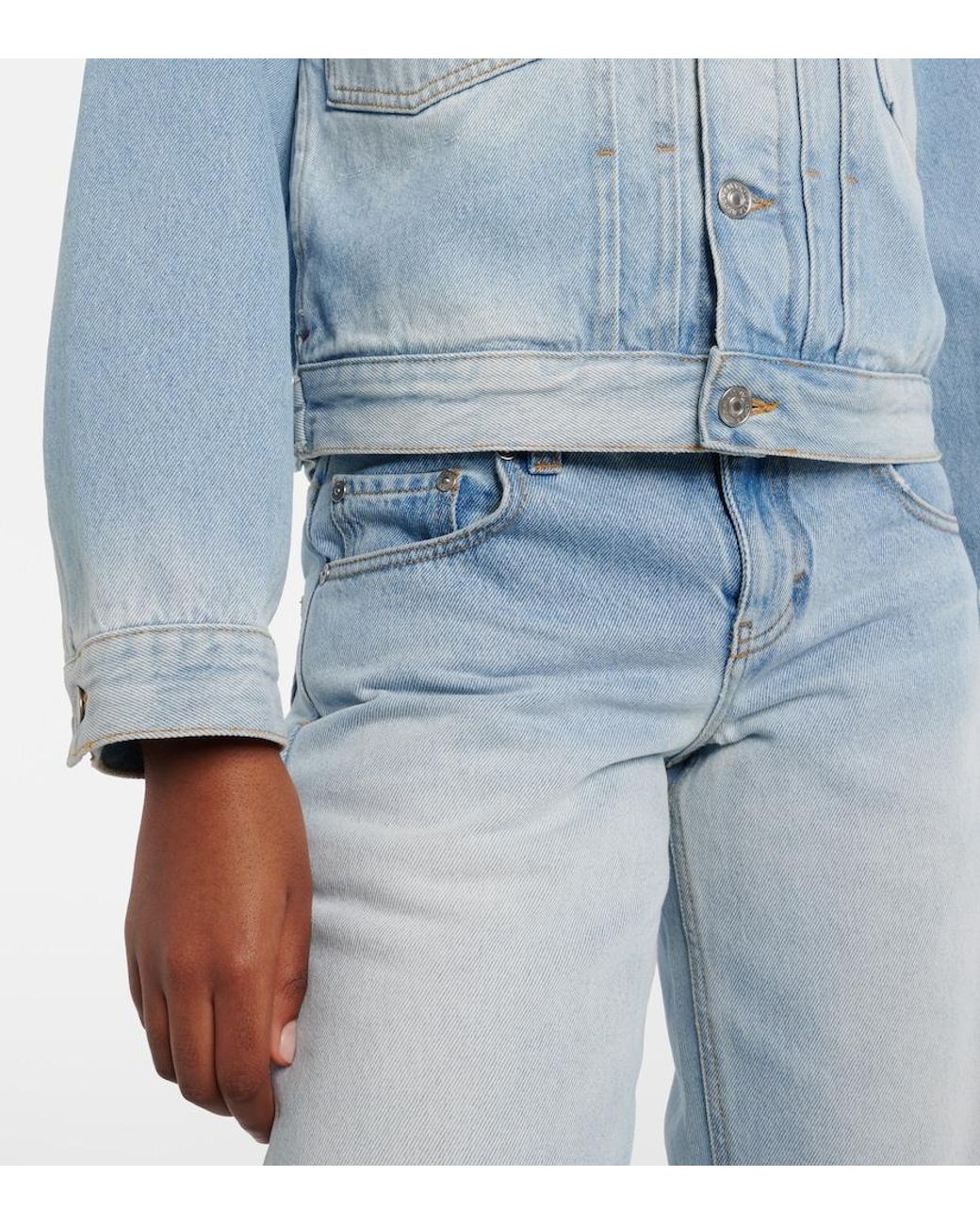 Victoria Beckham Blue Harper Low-Rise Straight Jeans