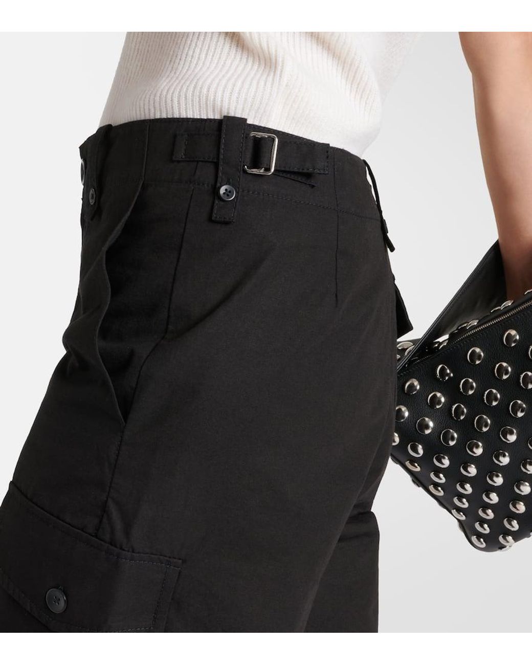 Pantalon Droit Label Octavia En Coton Et Lin Proenza Schouler en coloris Black