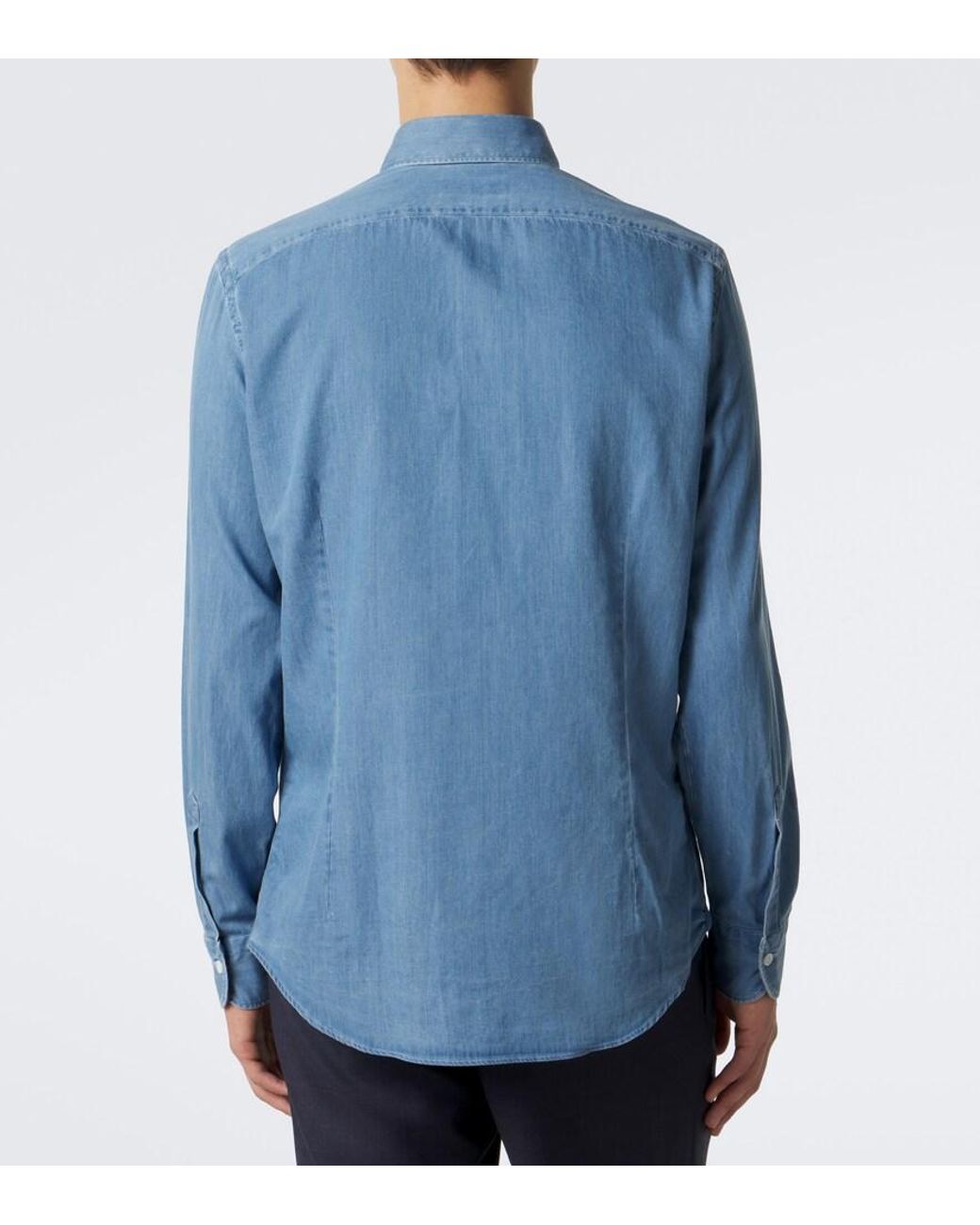 Thom Sweeney Blue Lecce Denim Shirt for men