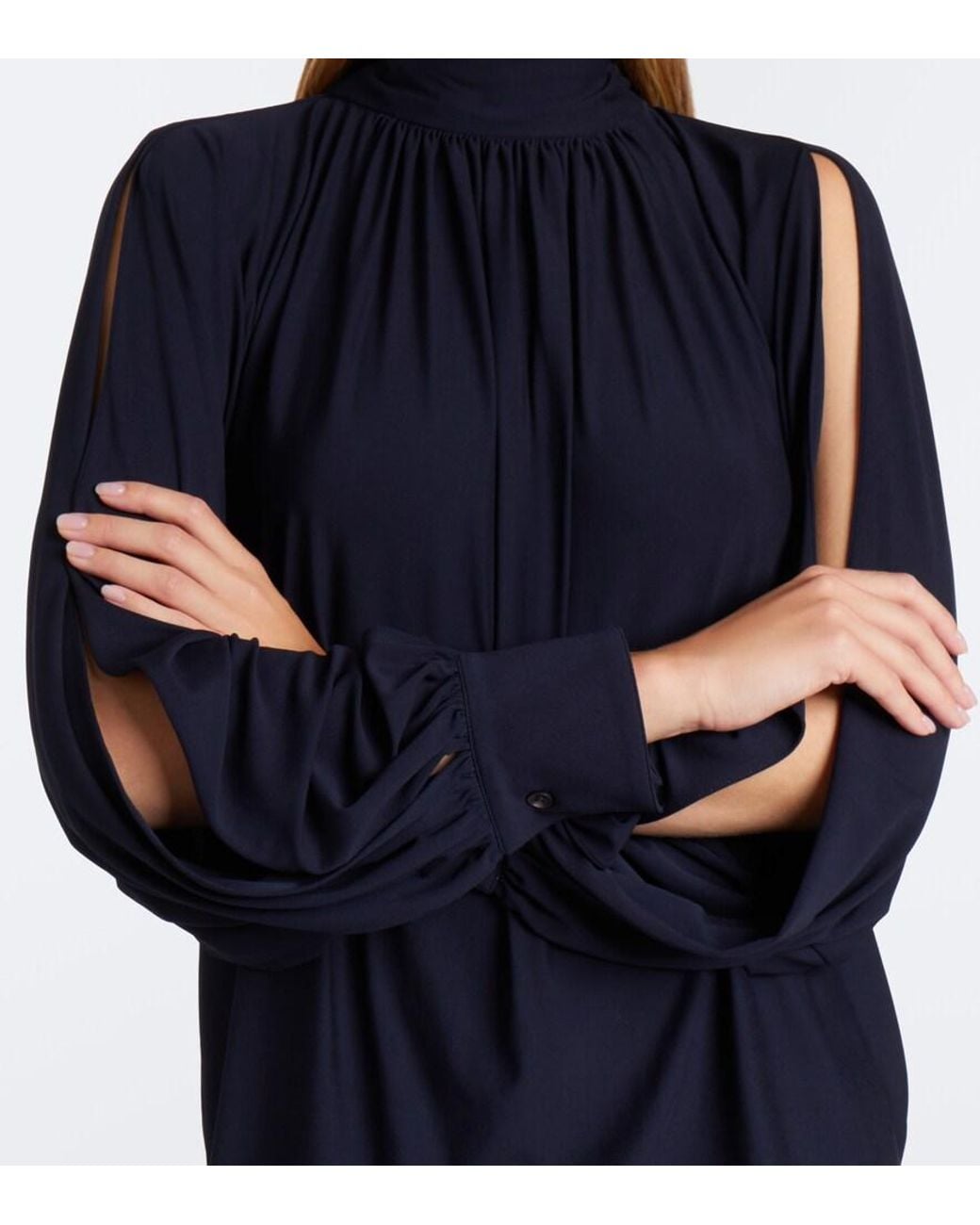 Ferragamo Blue Draped Blouse