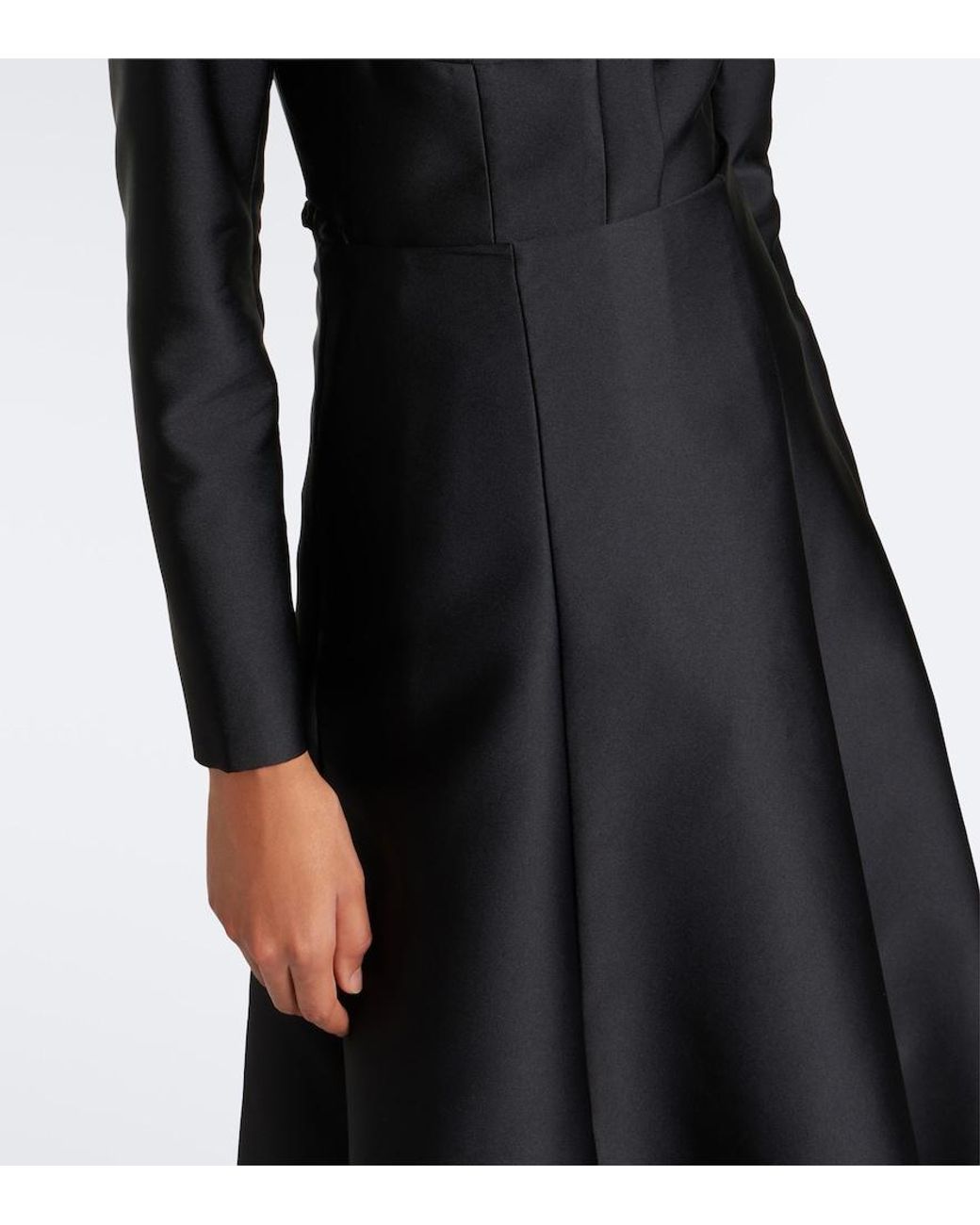 Roland Mouret Black Taffeta Midi Skirt