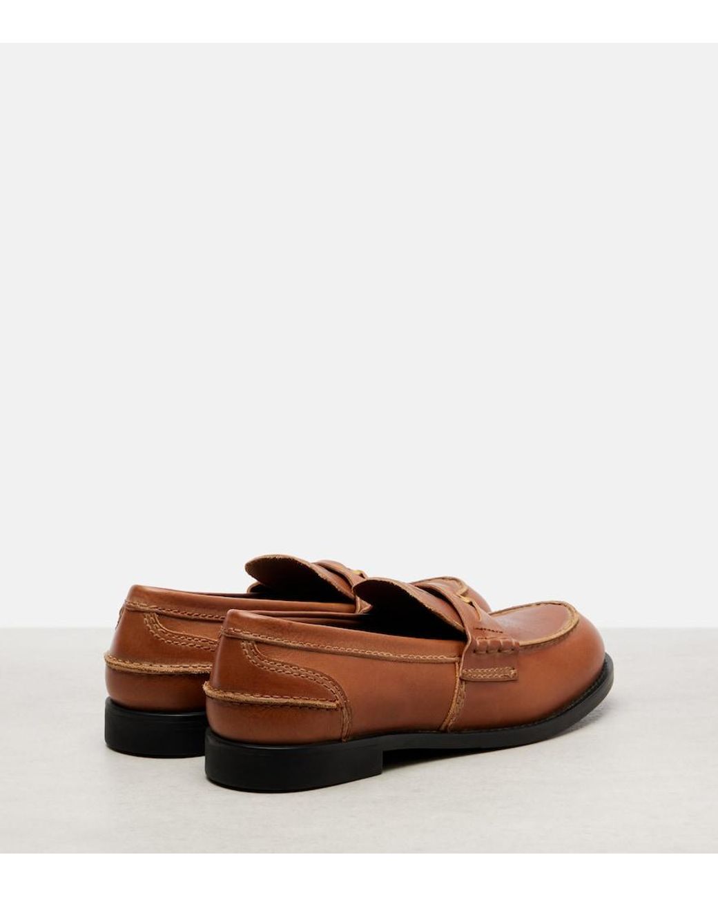 Miu Miu Brown Leather Penny Loafers