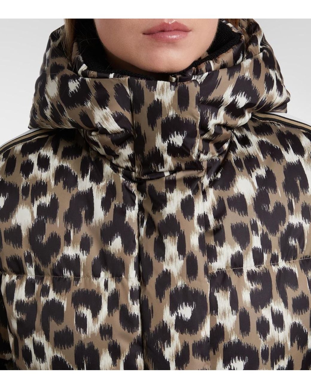 Fusalp Black Ada Leopard-Print Down Ski Jacket