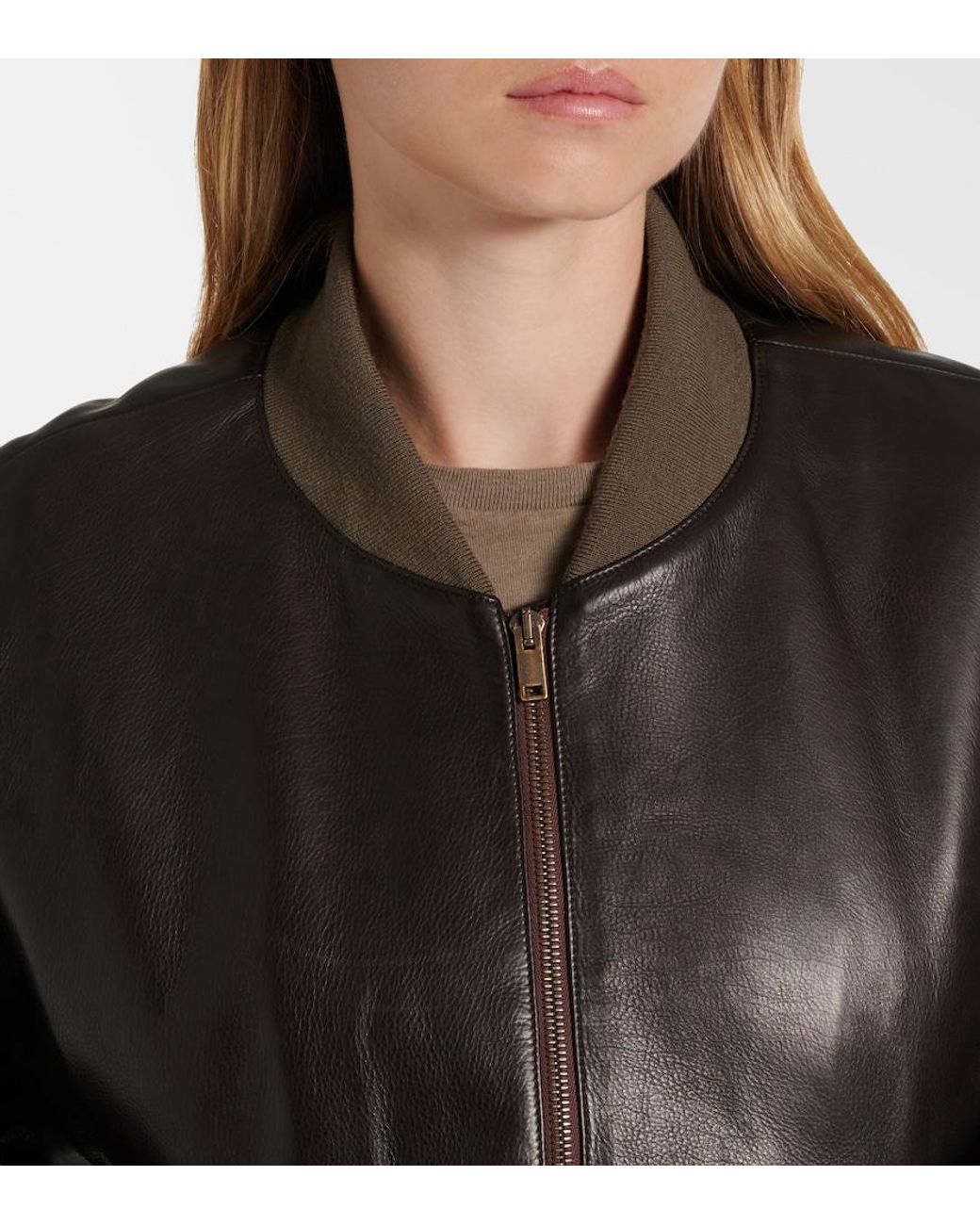The Row Black Morisel Leather Bomber Jacket