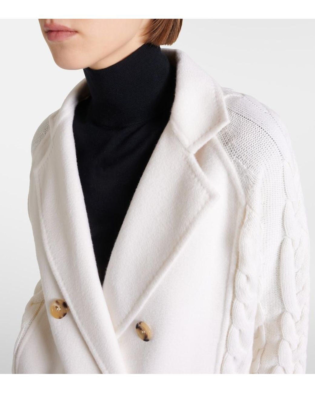 Max Mara Natural Micio Wool And Cashmere Cardigan