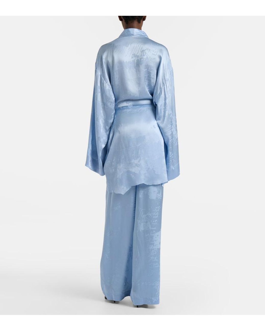 Balenciaga Blue Silk Wrap Dress