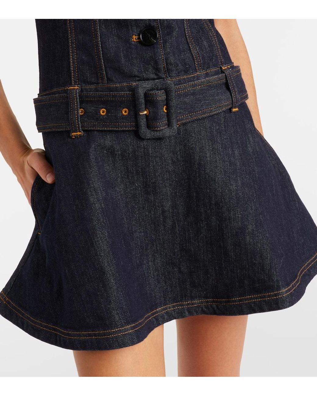 Self-Portrait Black Belted Denim Minidress