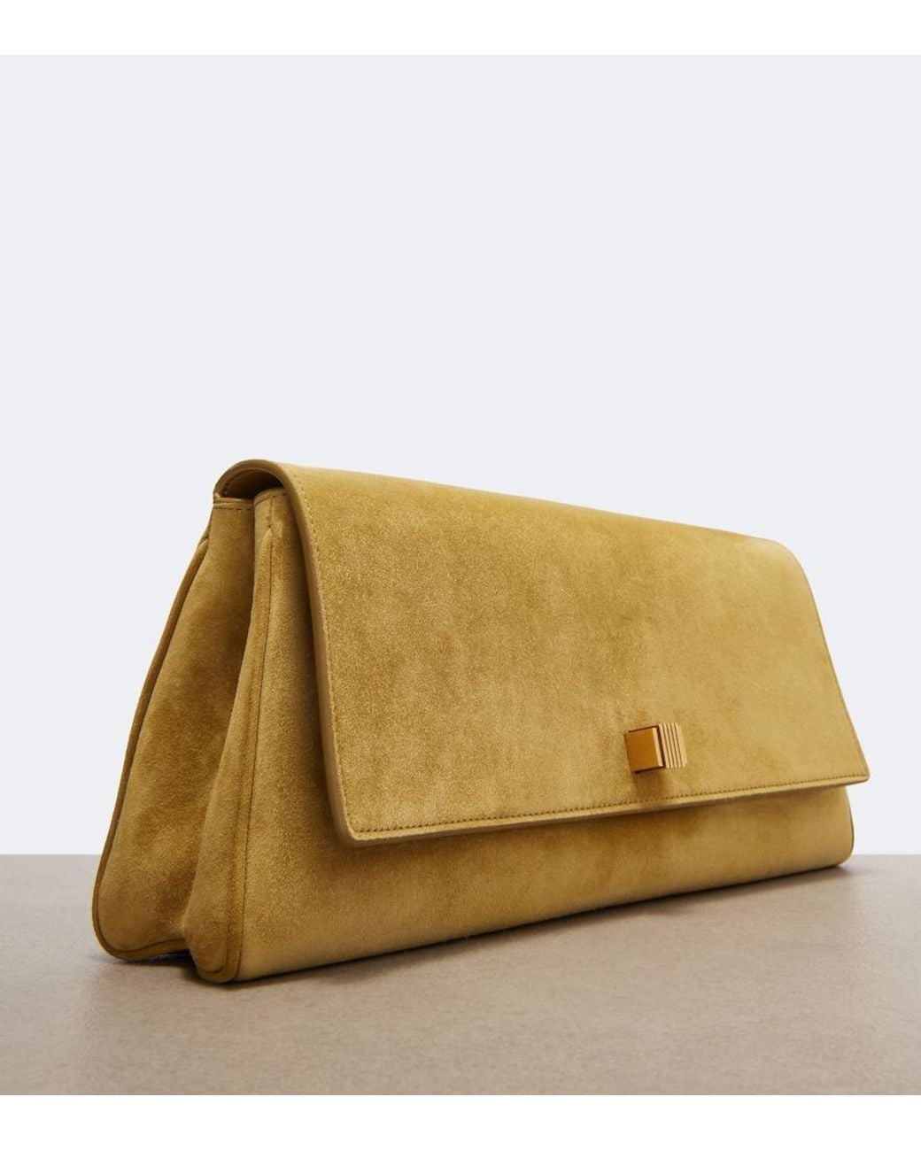 Khaite Natural Audrey Medium Suede Clutch