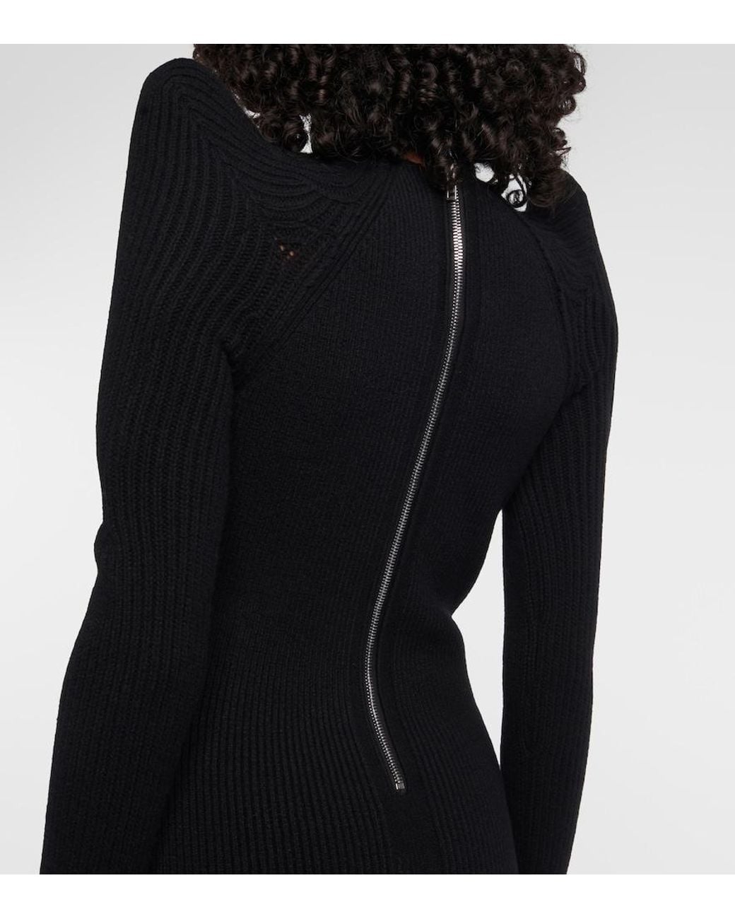 Rick Owens Blue Cashmere And Wool Gown