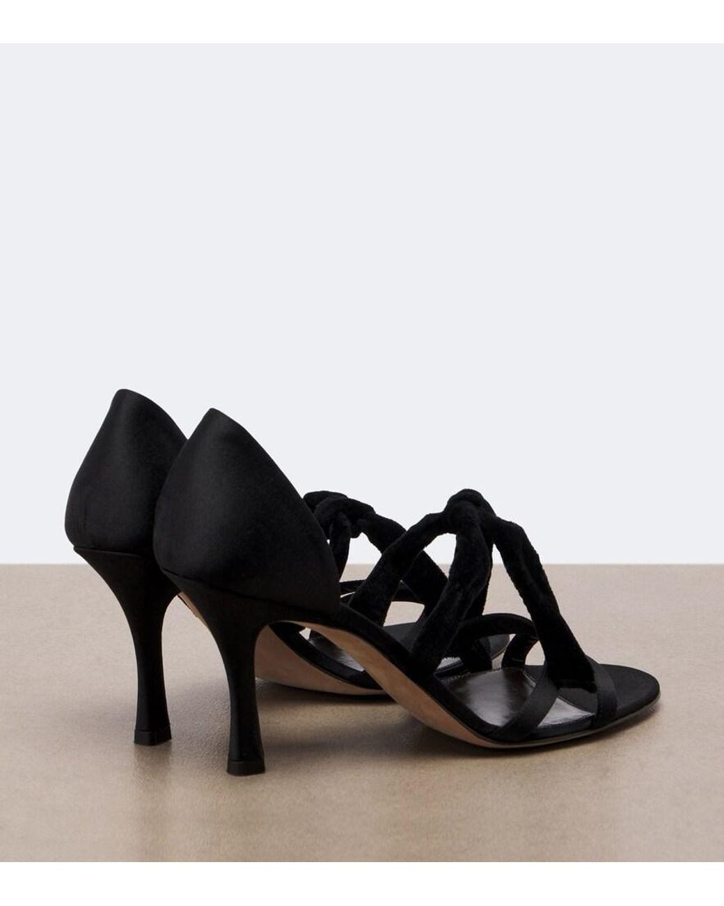 The Row Black Ella Satin Sandals
