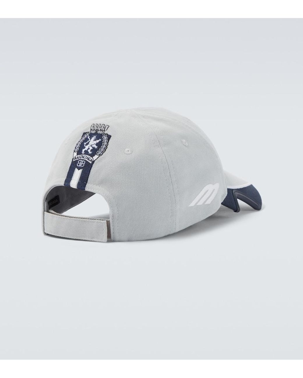 Balenciaga Gray Logo Cotton Baseball Cap for men