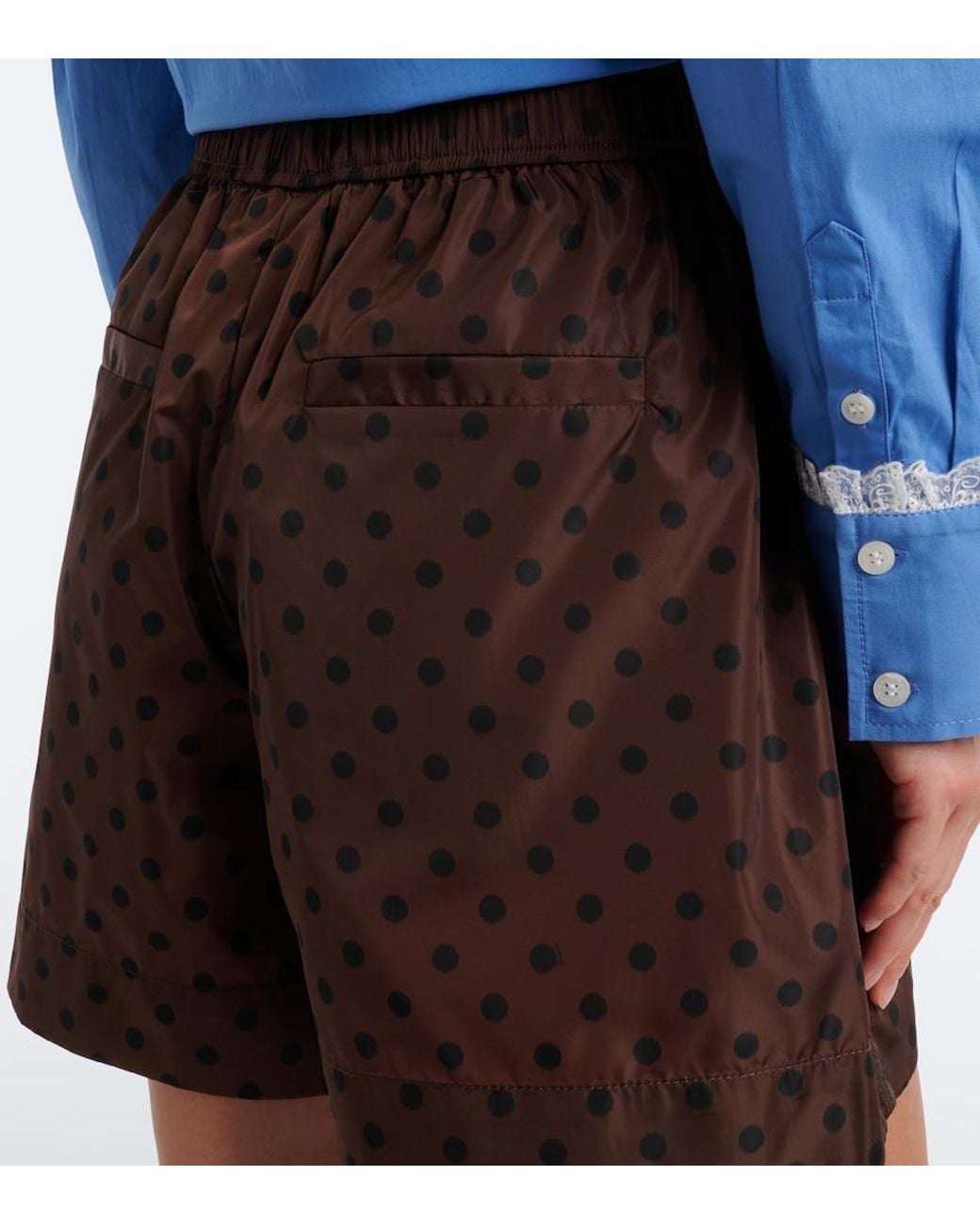 Ganni Brown Polka-Dot Shorts
