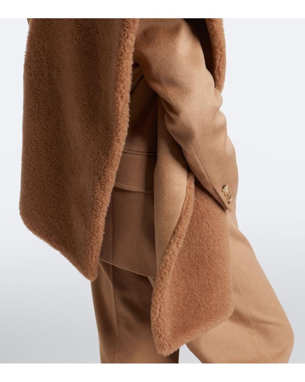 Max Mara Brown Camel Hair And Silk Shawl