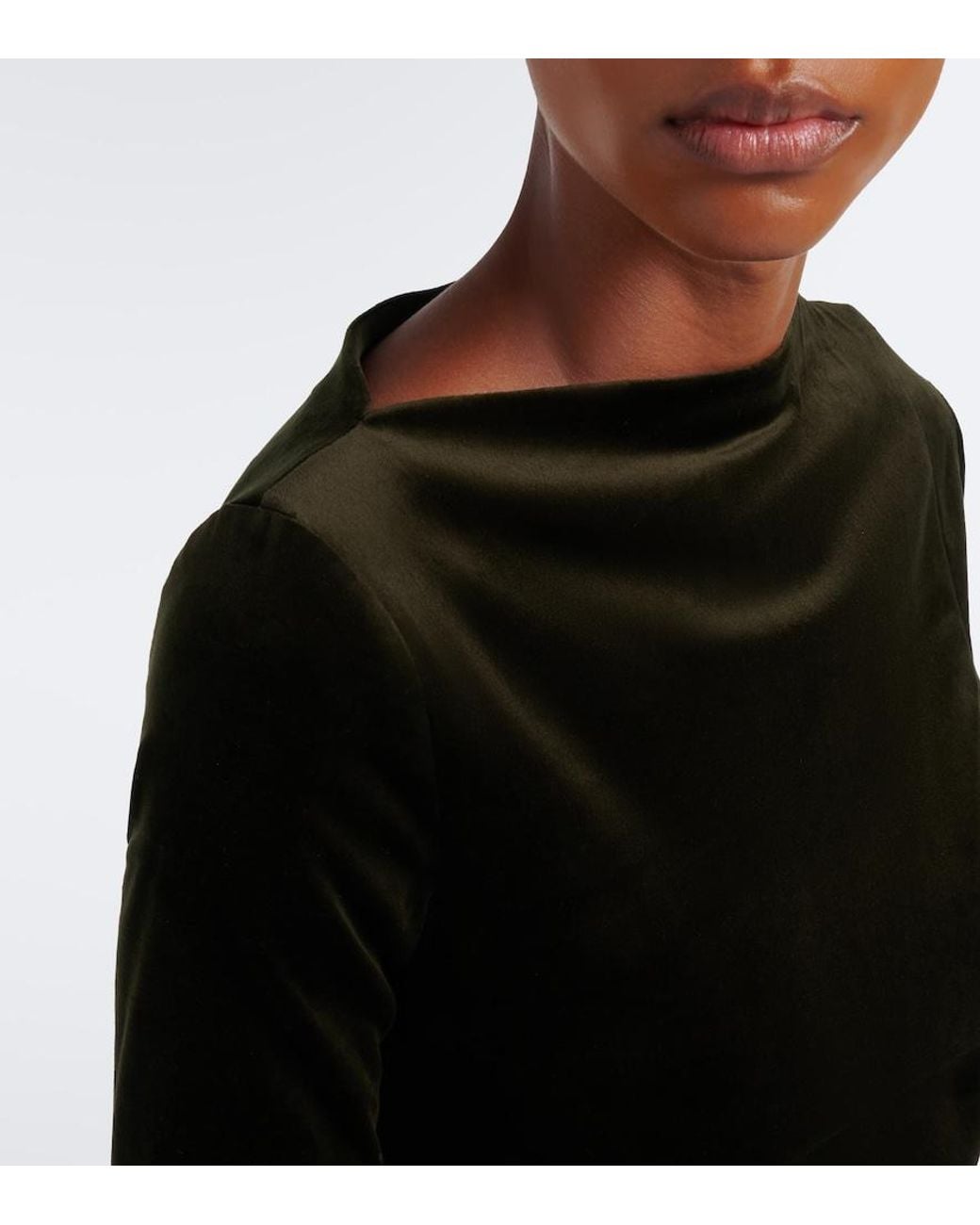Jil Sander Black Cotton Velvet Gown