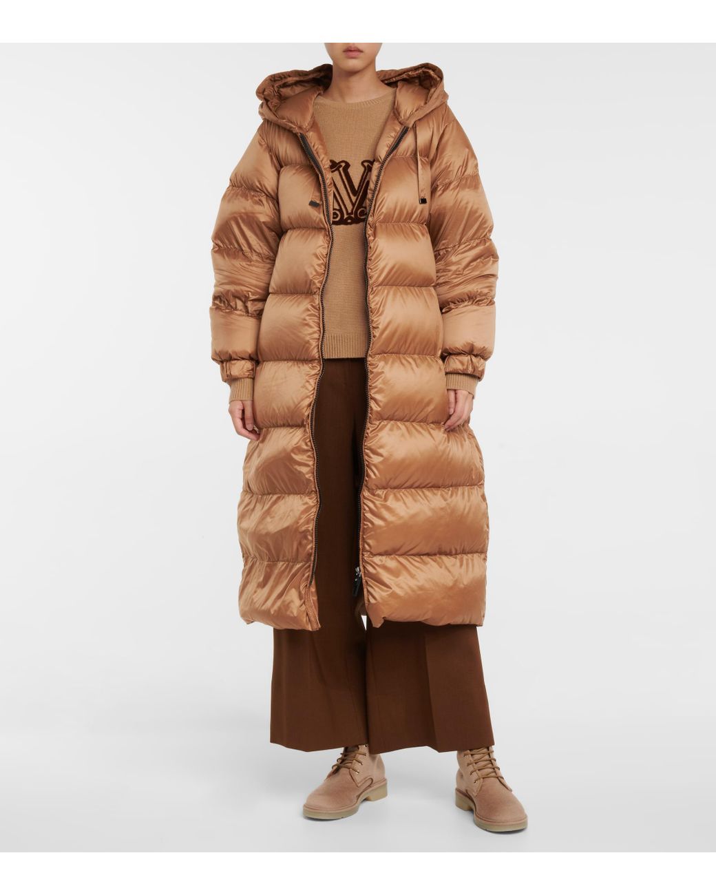 Max Mara The Cube Seip Down Coat in Brown | Lyst Australia