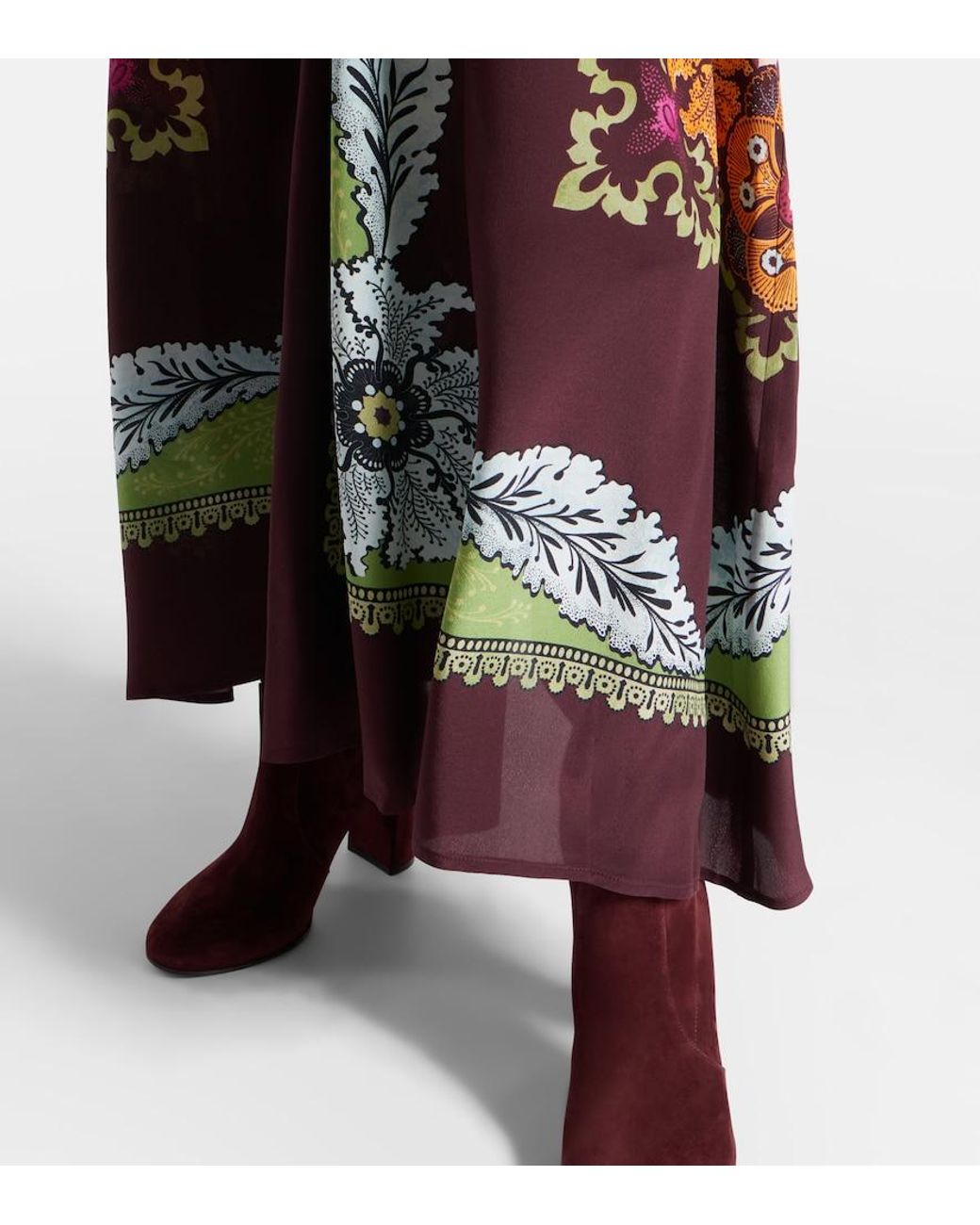 LaDoubleJ Brown Printed Silk Maxi Dress
