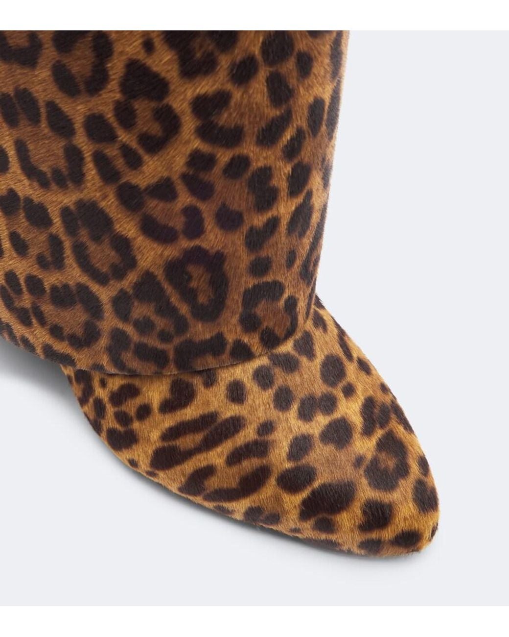 Givenchy Brown Shark Pinch Calf Hair Knee-High Boots