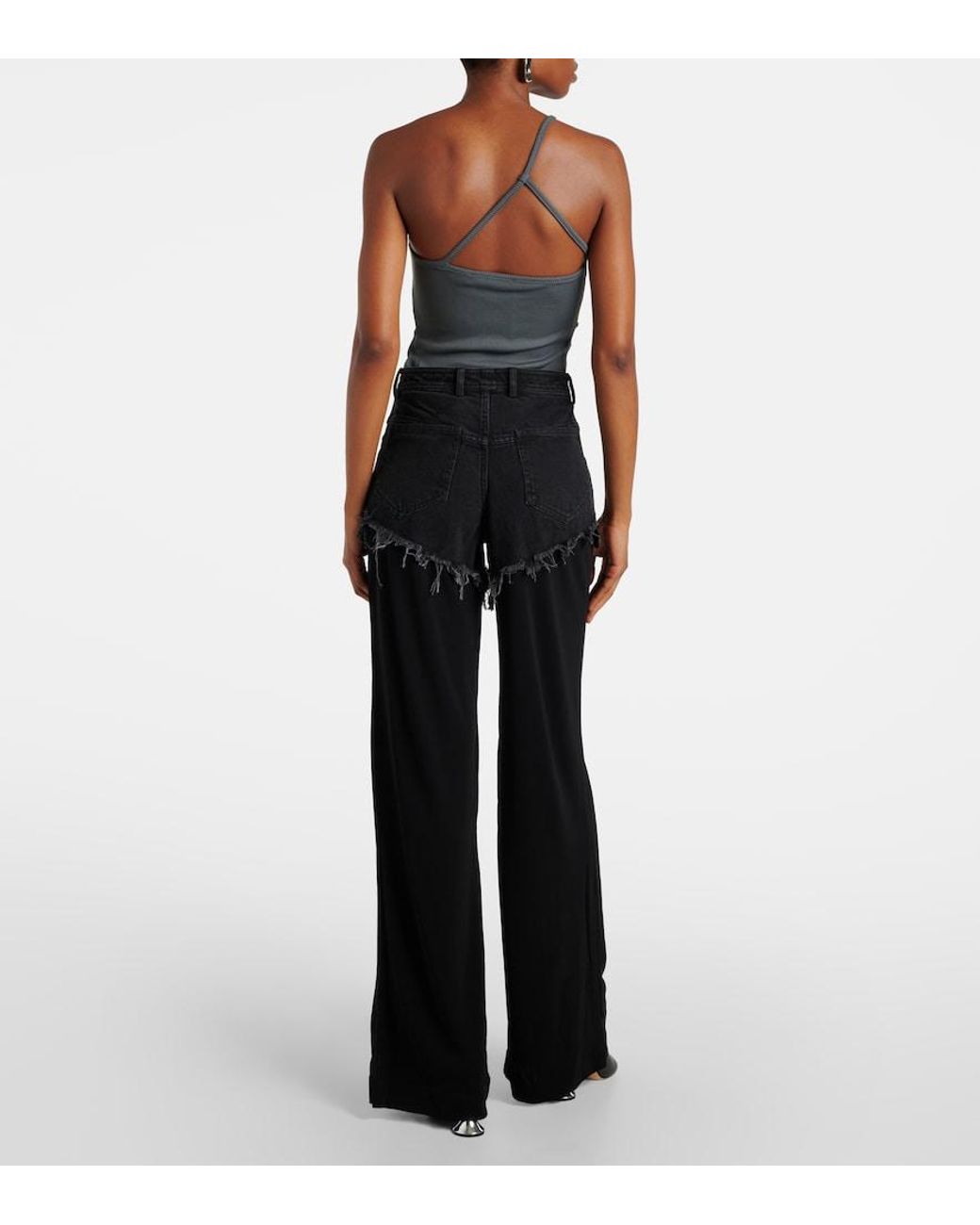 Christopher Esber Black Duke Splice Layered Straight Jeans