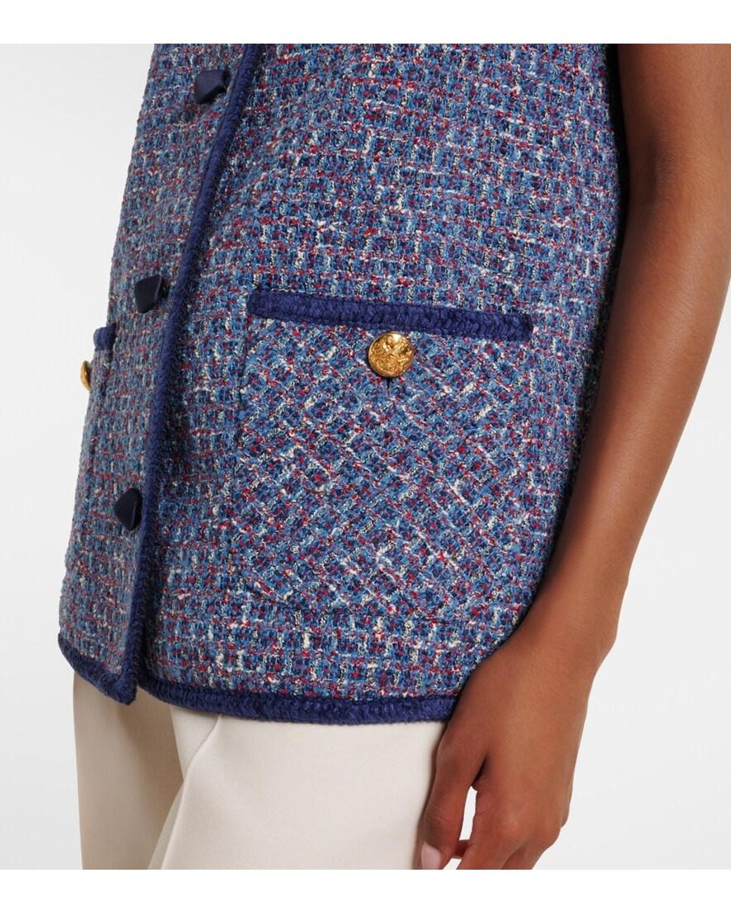 Valentino Garavani Blue Tweed Vest