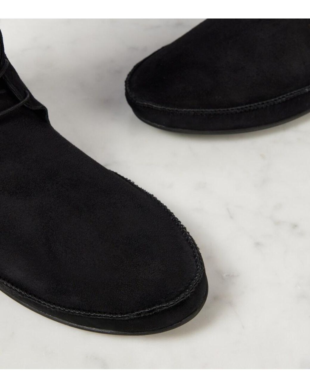 The Row Black Tyler Suede Lace-Up Boots