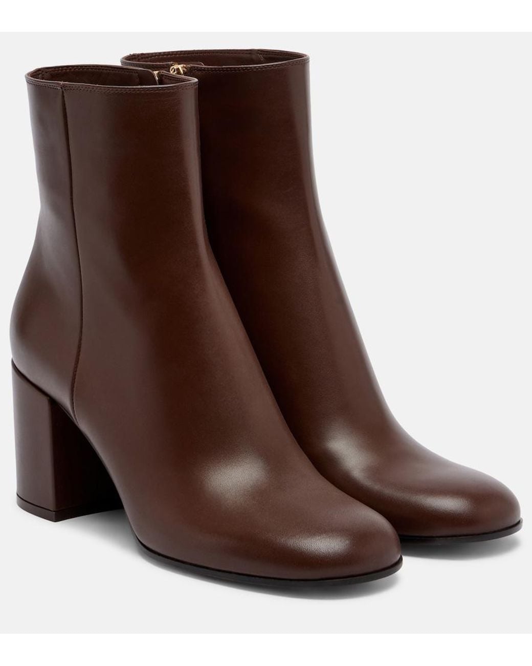 Gianvito Rossi Brown Joelle Leather Ankle Boots