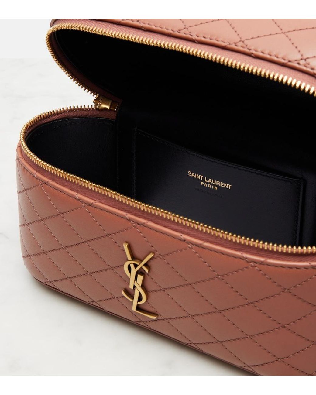 Saint Laurent Red Gaby Quilted Leather Vanity Bag