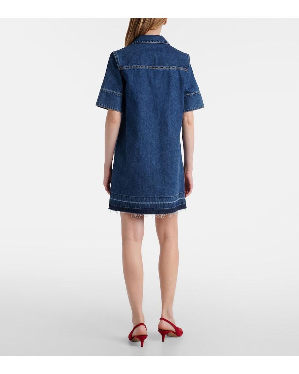 Veronica Beard Blue Denim Shirt Dress