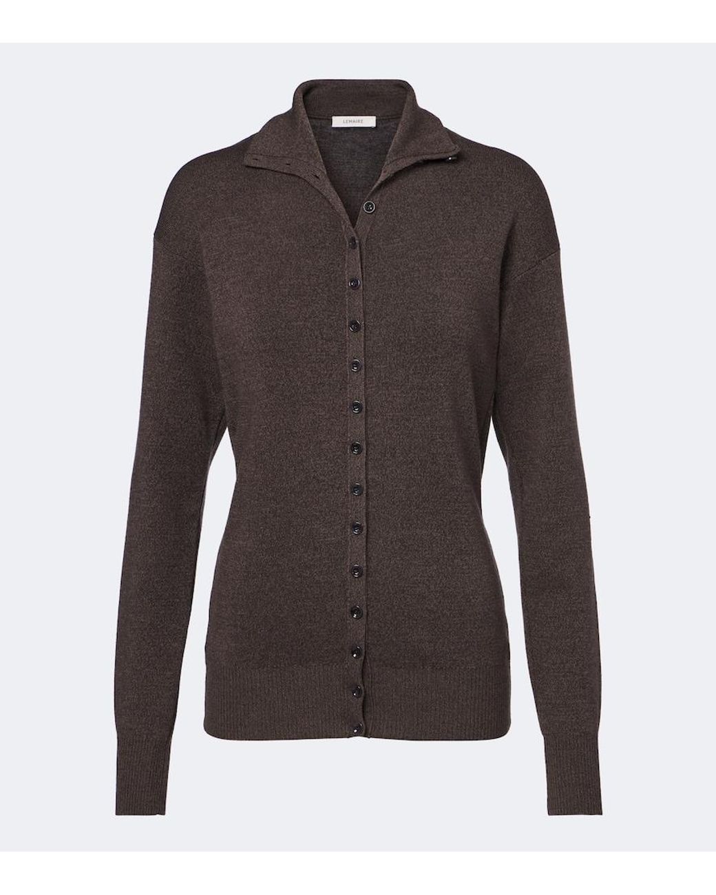 Lemaire Brown Wool Cardigan