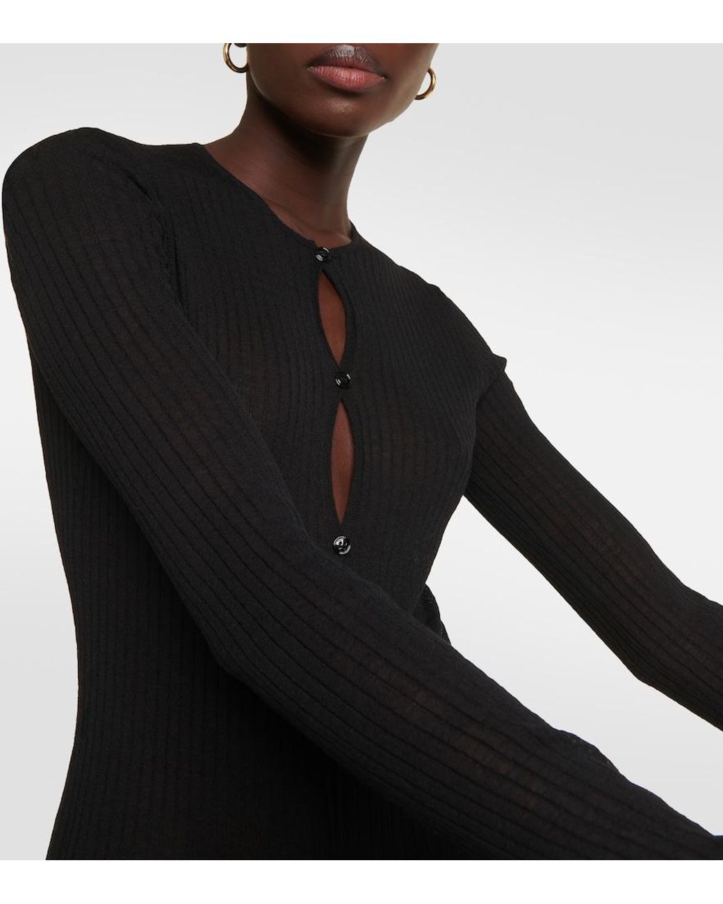 Sportmax Black Rib-Knit Bodysuit