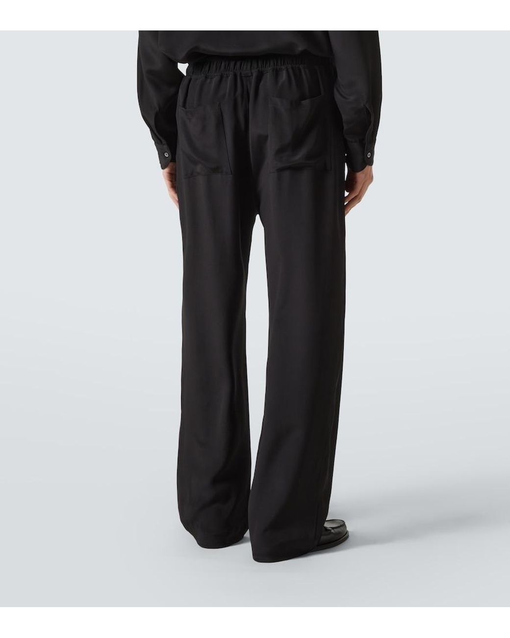 Saman Amel Weite Hose Aus Seide in Black für Herren