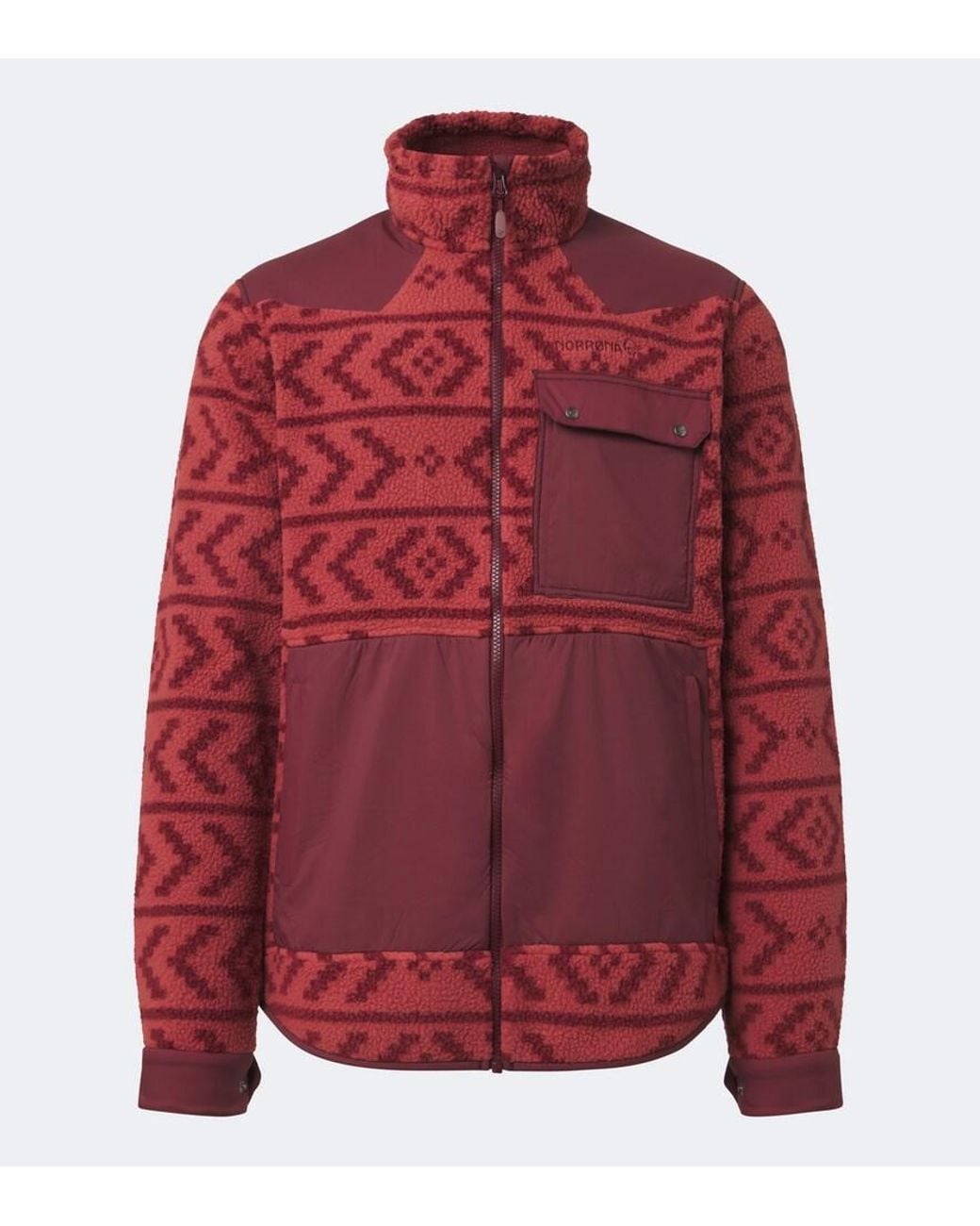 Norrona Red Tamok Printed Fleece Jacket for men