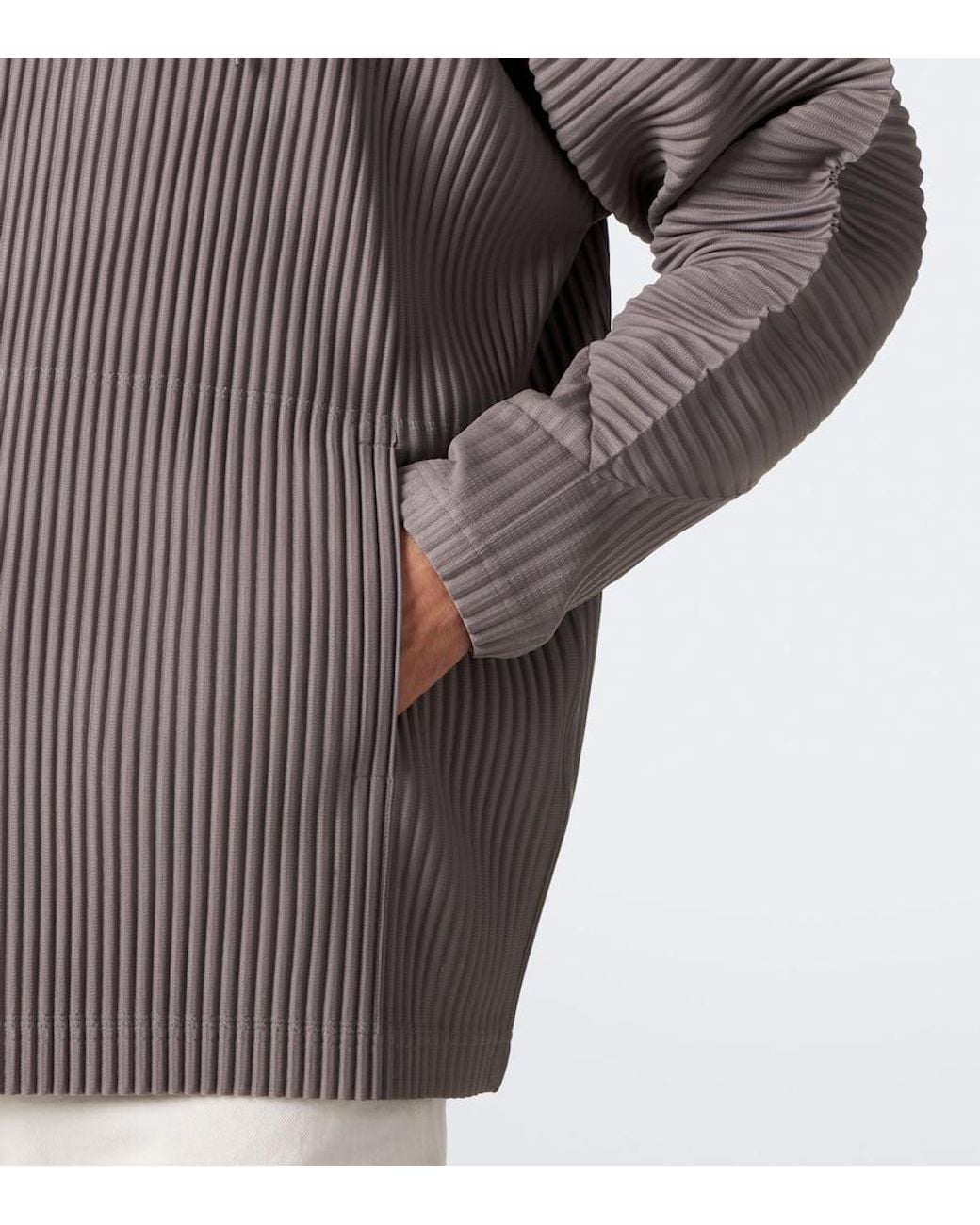Homme Plissé Issey Miyake Gray Monthly Colors: October Pleated Hoodie for men