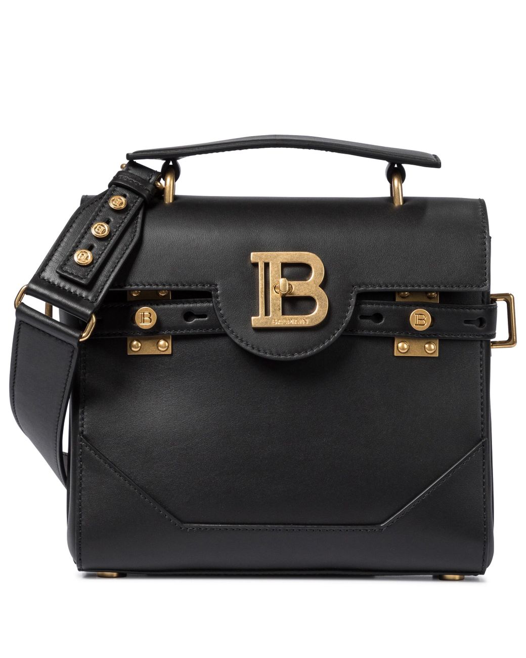 Balmain B-buzz 23 Leather Shoulder Bag in Black - Lyst