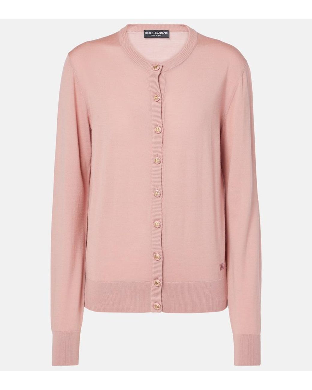 Dolce & Gabbana Pink Virgin Wool Cardigan
