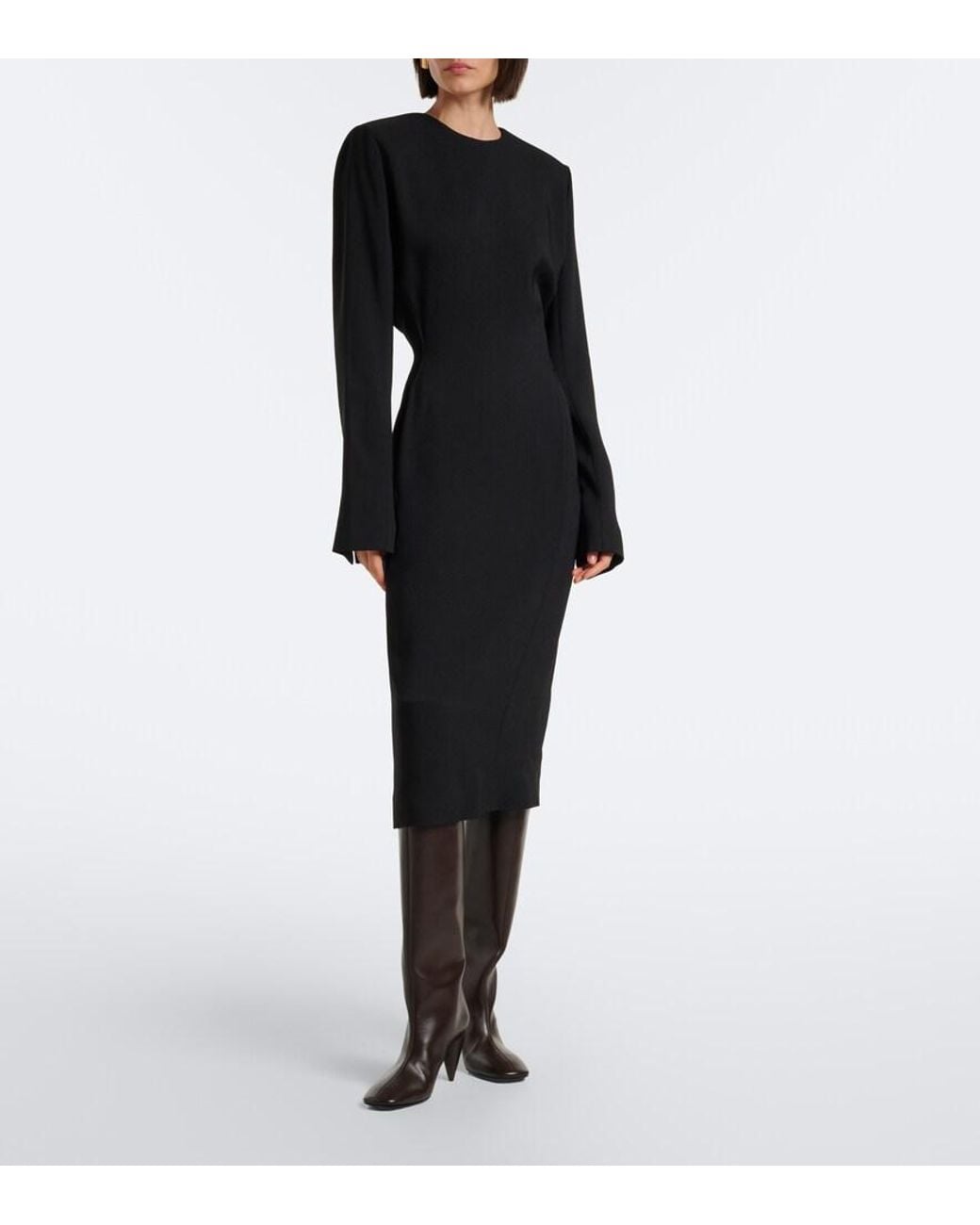 Stella McCartney Black Peplum Midi Dress