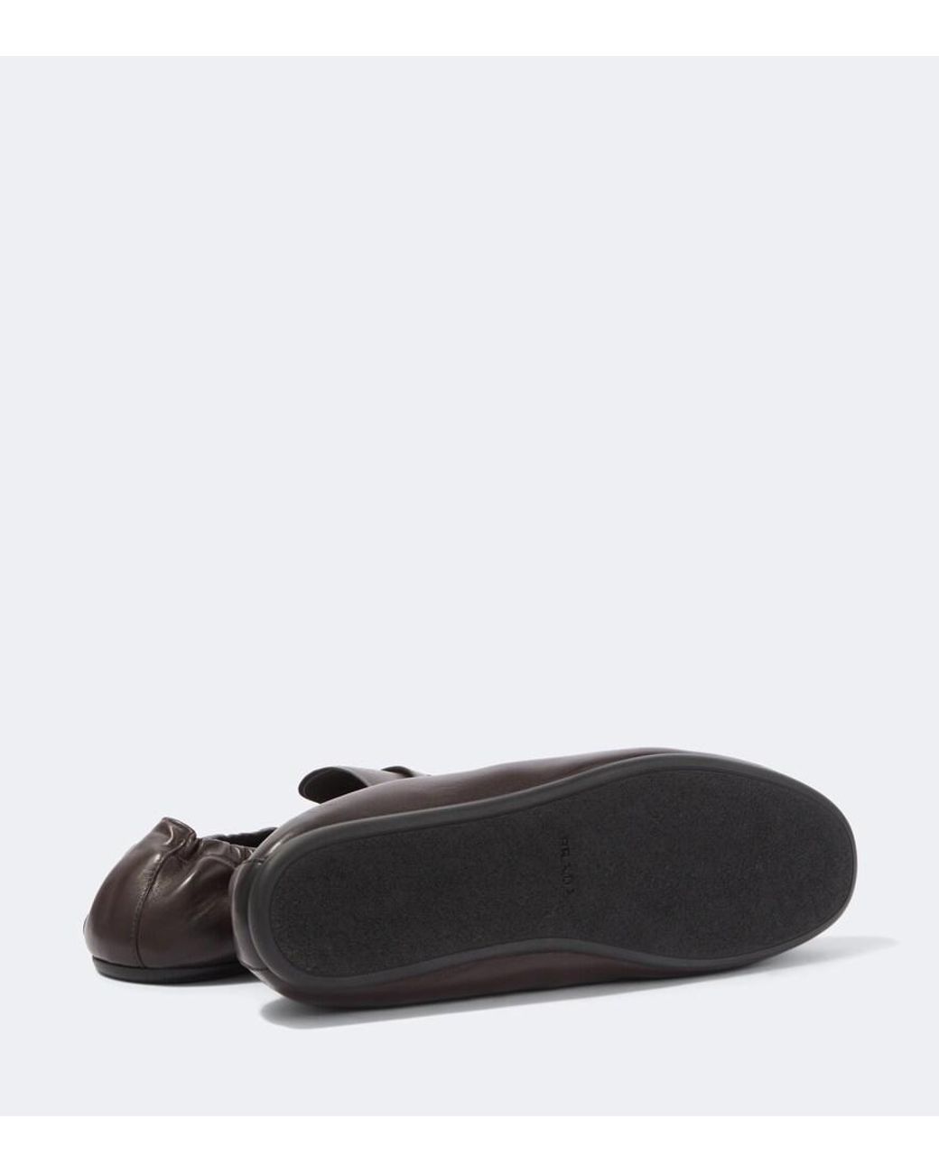 Prada Brown Leather Penny Loafers for men