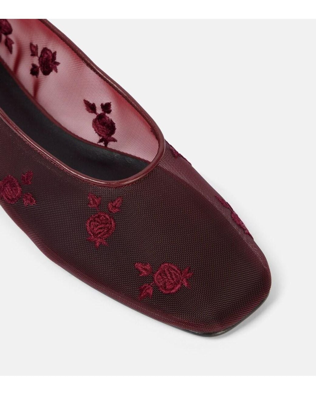 Magda Butrym Embroidered Mesh Ballet Flats