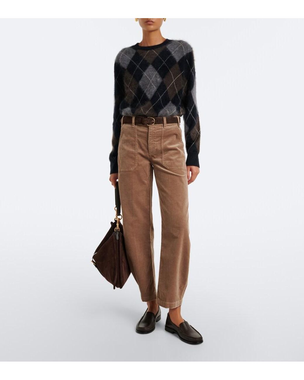 FRAME Brown Ranger Cotton-Blend Corduroy Wide-Leg Pants