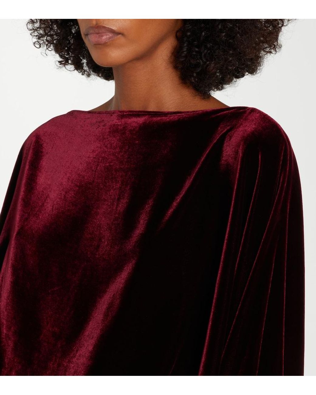 Taller Marmo Red Musidora Draped Velvet Gown
