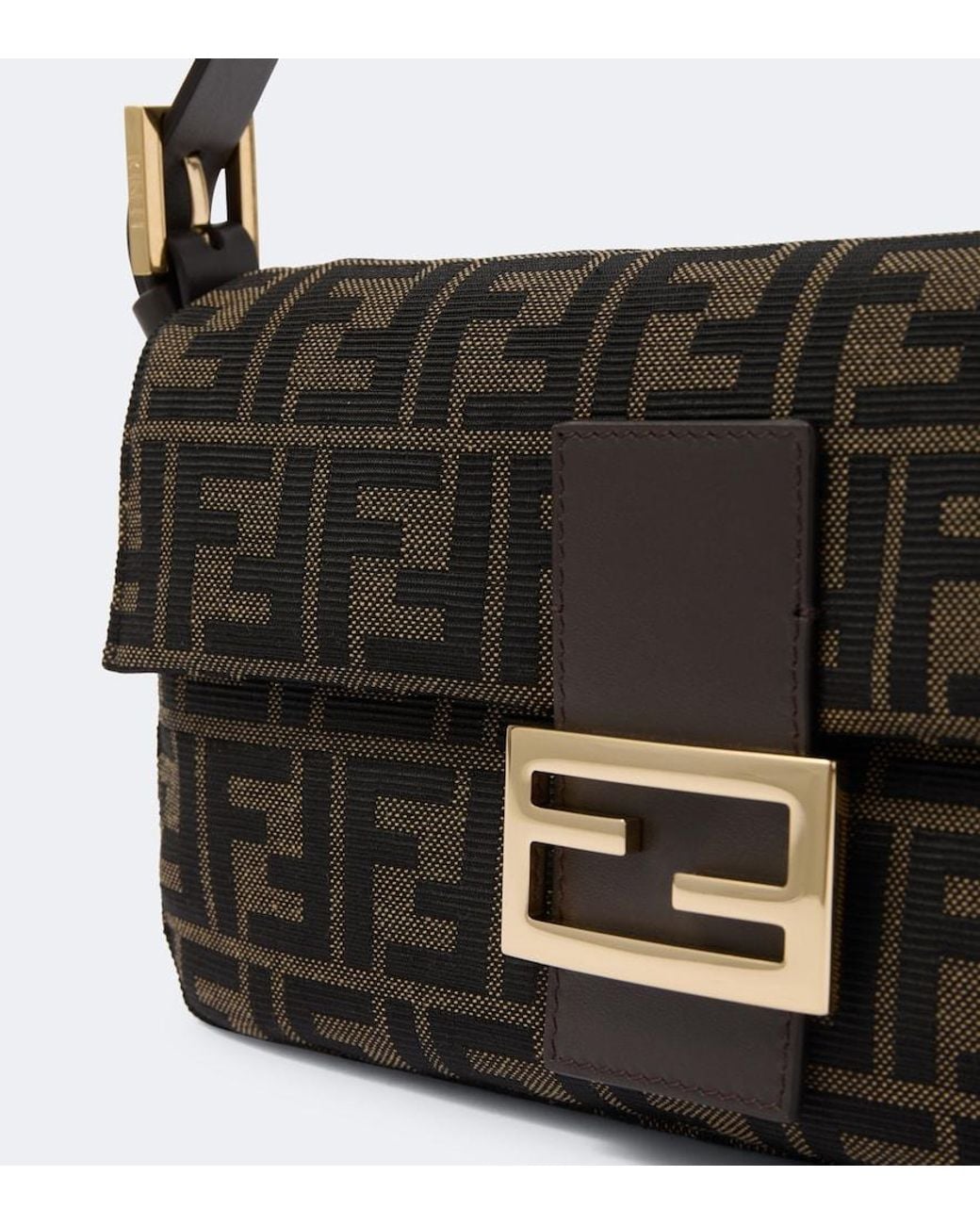Fendi Black Baguette 26424 Jacquard Shoulder Bag for men