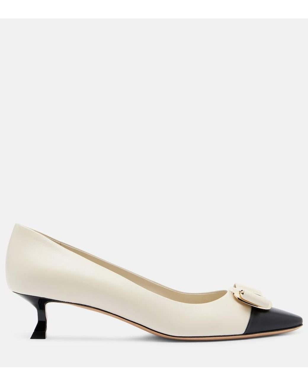 Ferragamo Natural Zelma Bow-Detail Leather Pumps