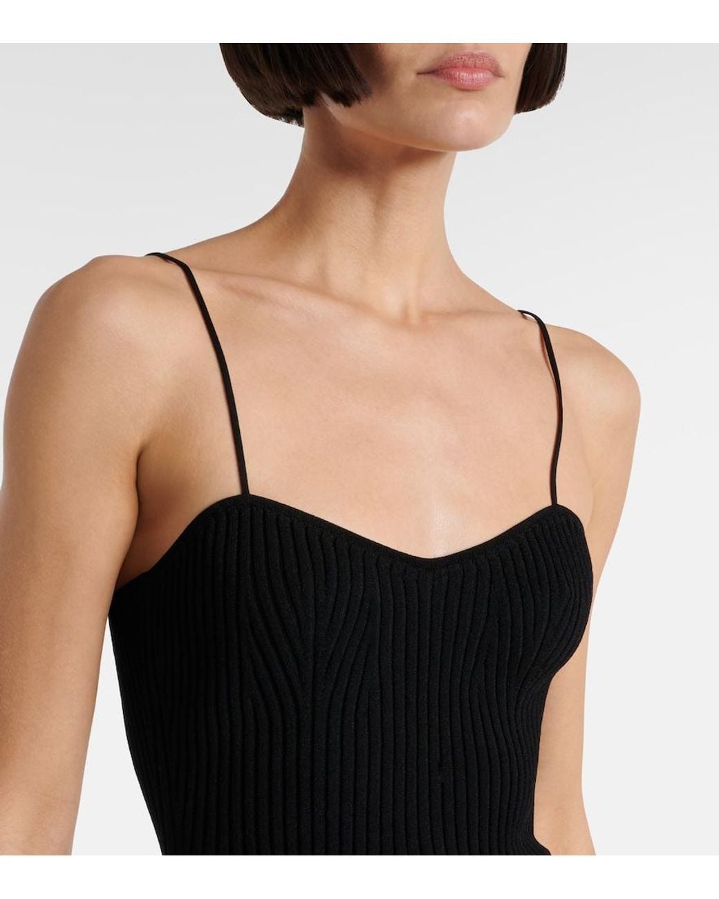 Khaite Black Ziggy Ribbed Top