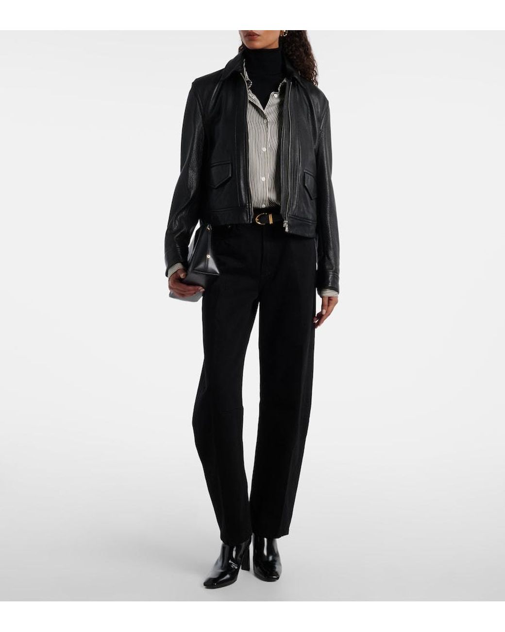 Citizens of Humanity Black Miro High-Rise Barrel-Leg Jeans