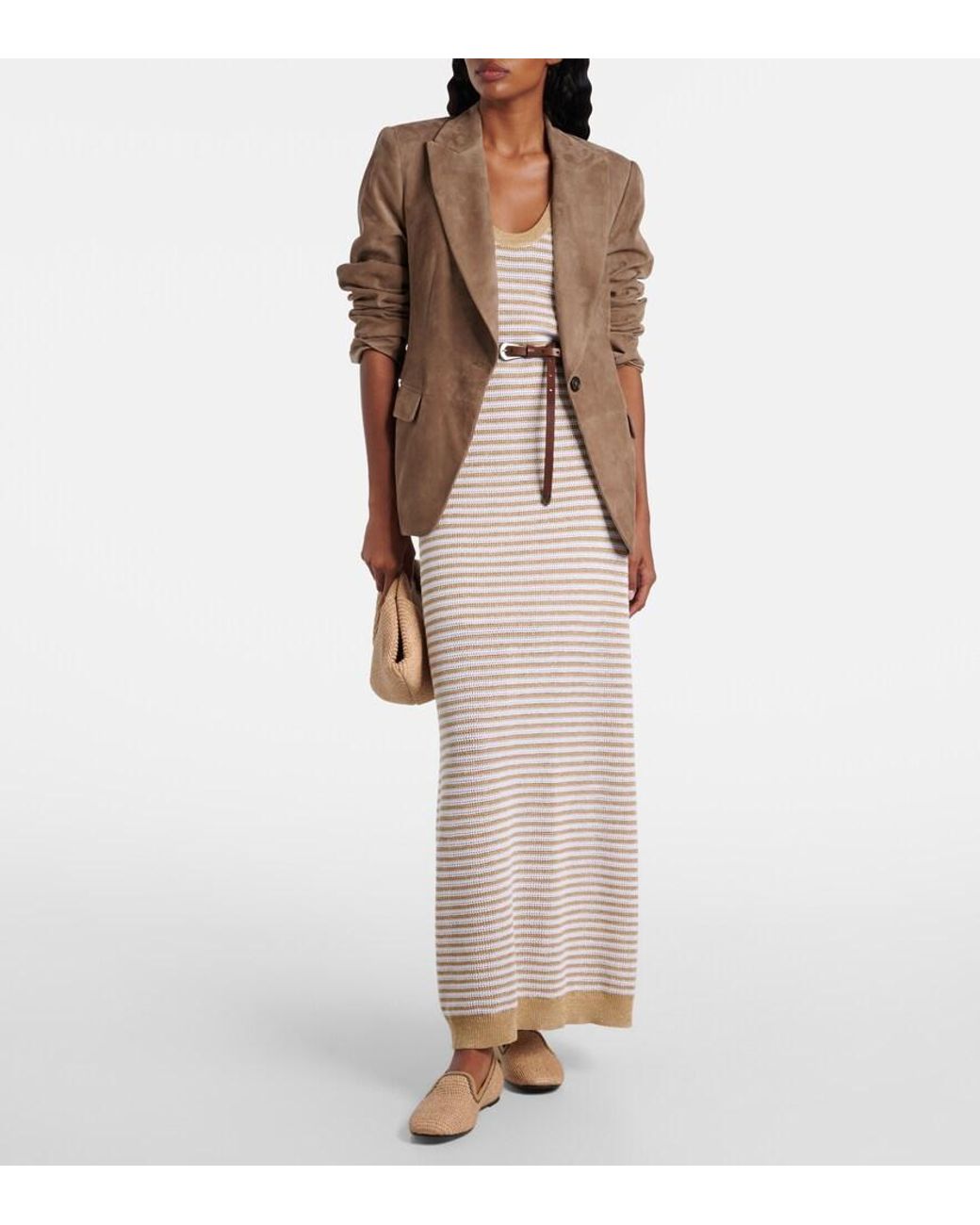Brunello Cucinelli Natural Monili Raffia Loafers